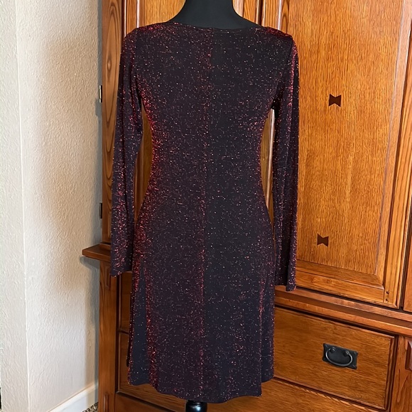 Black With Red Glitter Long Sleeve Dress By Jump Apparel - Picture 2 of 4